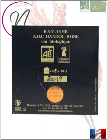 Bandol Rosé AOC Bio | Domaine Ray-Jane | Bib 3 litres