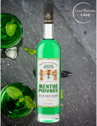 Liqueur Menthe Poivrée | Jacoulot | verre et ardoise