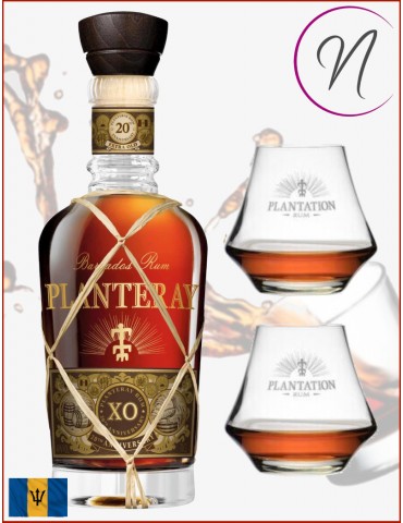 Rhum Planteray XO 20th Anniversary - Coffret 2 verres - %shop-name%