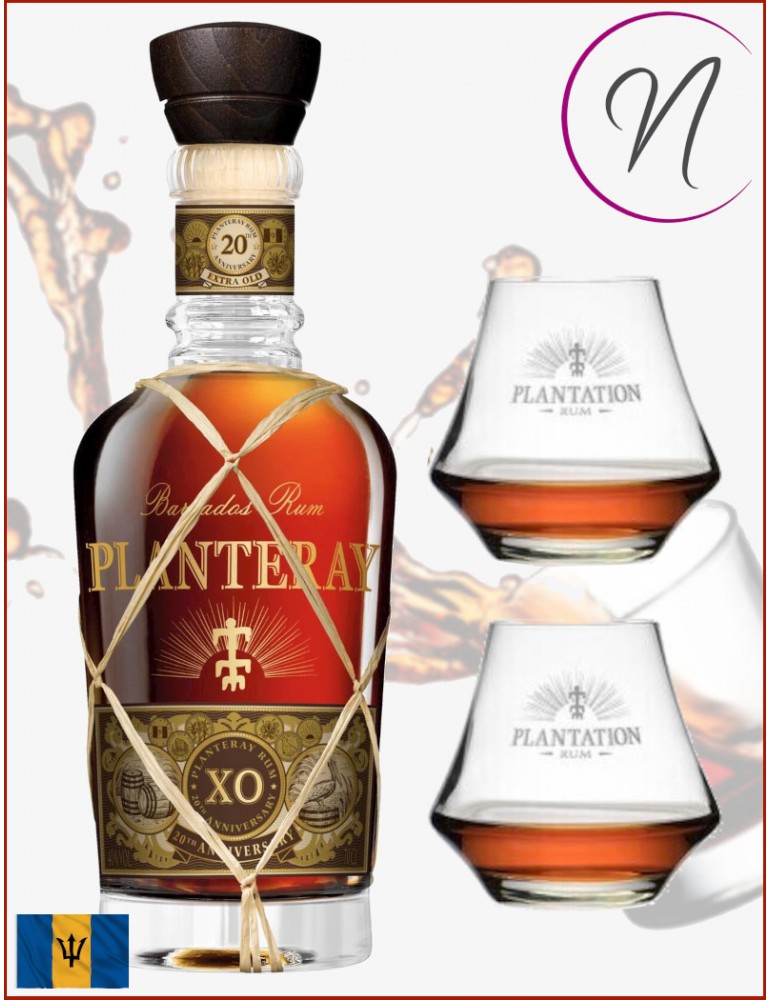 Rhum Planteray XO 20th Anniversary - Coffret 2 verres - %shop-name%