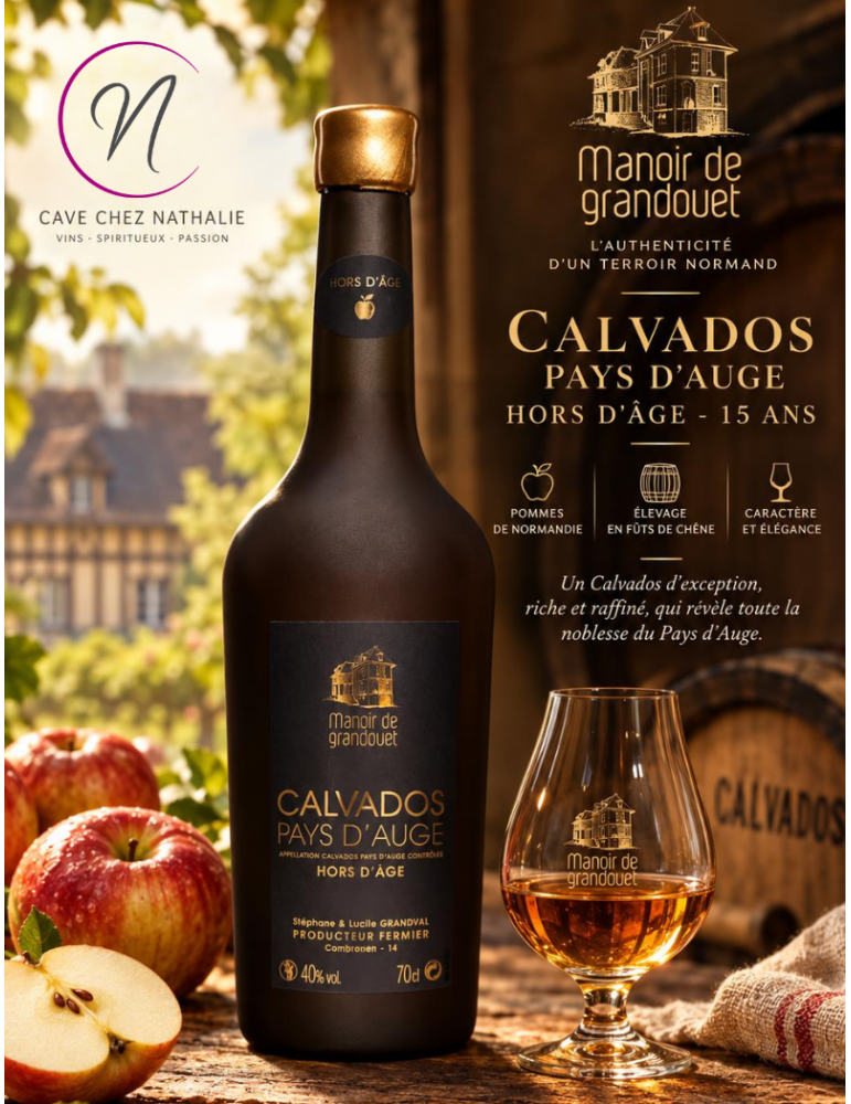Calvados 15 ans Hors d'Age | Manoir de Grandouet | l'authenticité du terroir normand - %shop-name%