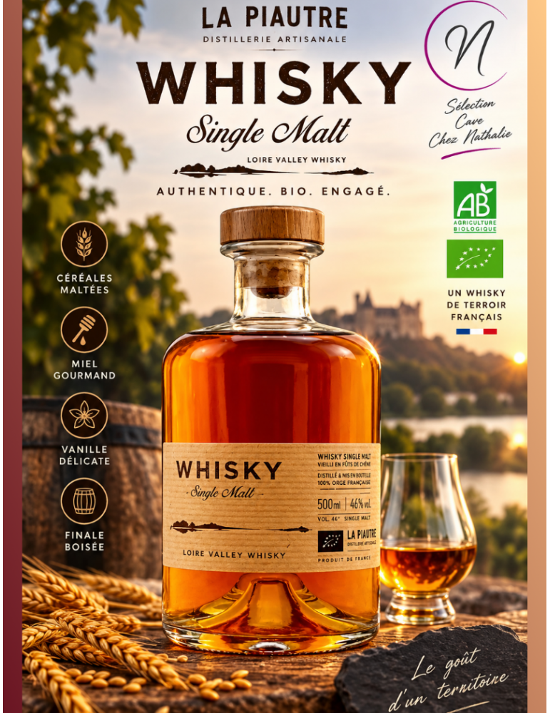 Whisky La Piautre Single Malt Bio | Loire Valley Whisky - %shop-name%