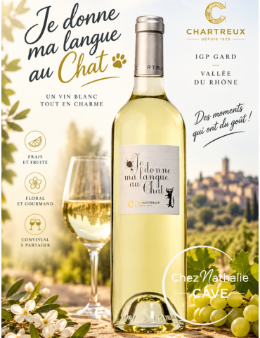 Je Donne Ma Langue Au Chat vin blanc - IGP Gard | Cellier des Chartreux - %shop-name%