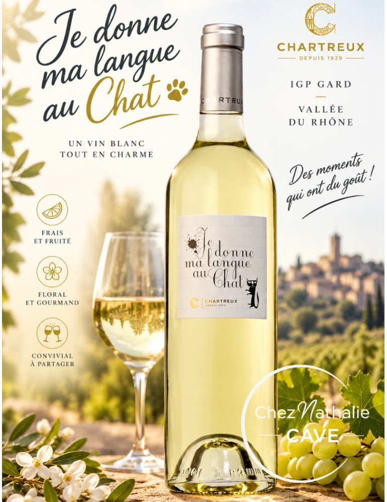 Je Donne Ma Langue Au Chat vin blanc - IGP Gard | Cellier des Chartreux - %shop-name%