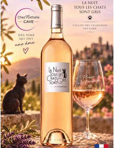 La Nuit Tous Les Chats Sont Gris - Chats gris vin rosé - Chartreux | %shop-name%