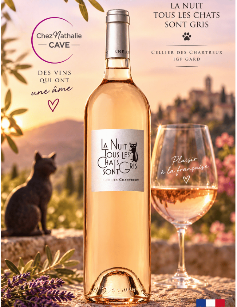 La Nuit Tous Les Chats Sont Gris - Chats gris vin rosé - Chartreux | %shop-name%