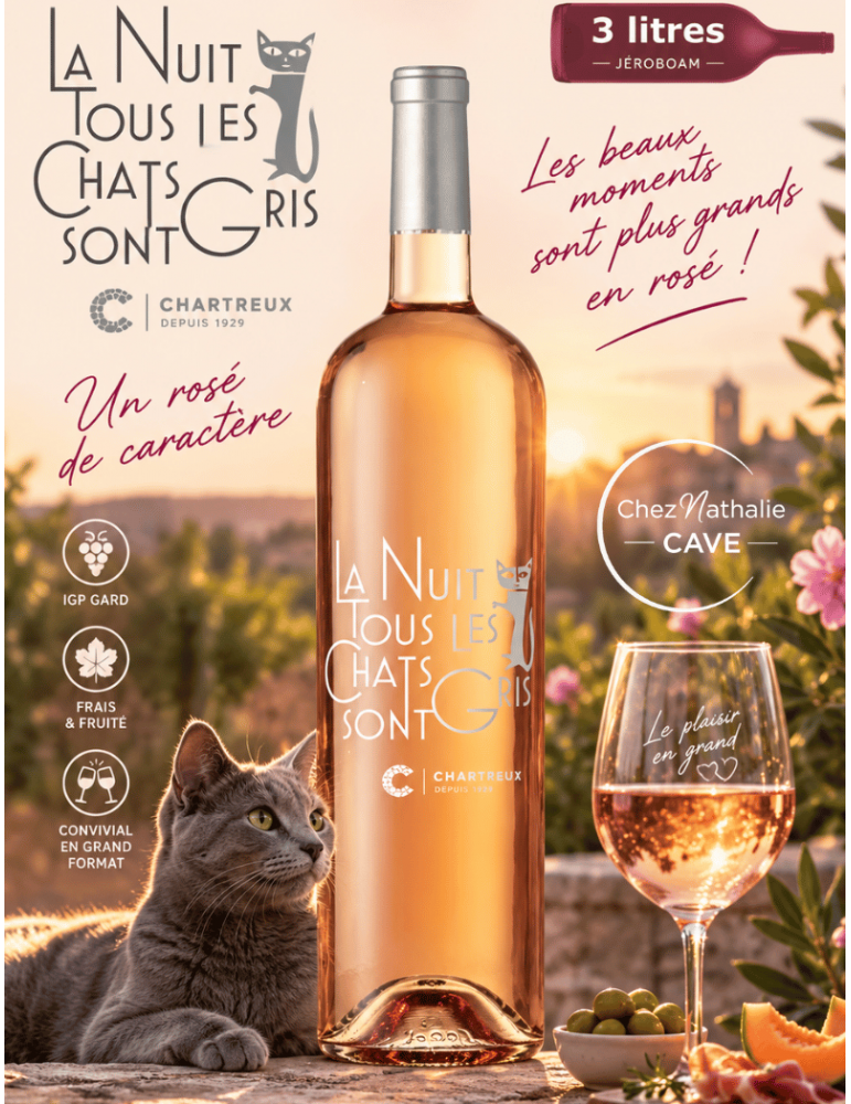 Jéroboam Rosé La Nuit Tous Les Chats Sont Gris vin | %shop-name%