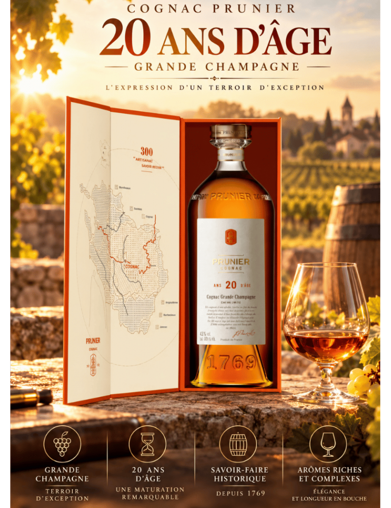 Cognac Prunier 20 ans d'age - Edition Limitée - %shop-name%