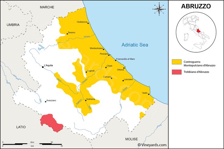 Carte Vignoble Abruzzes Italie | Cave chez Nathalie
