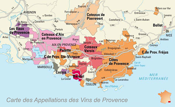 Carte Vignoble de Provence | Cave chez Nathalie