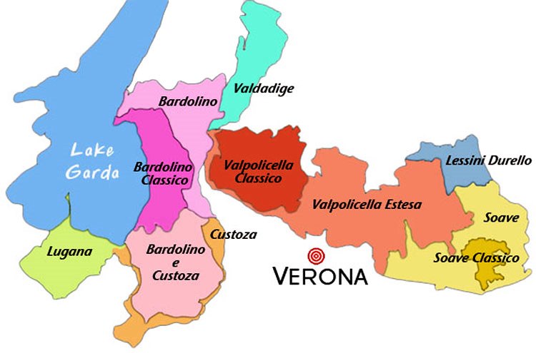 Carte du Vignoble de Vénétie | Cave chez Nathalie