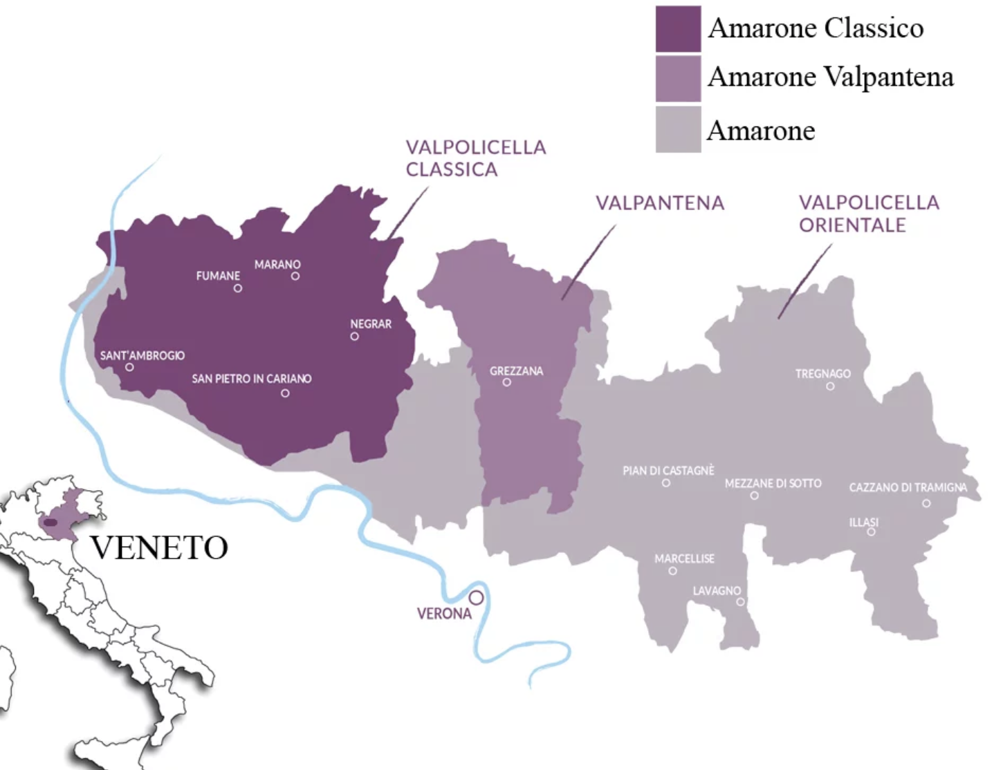 Carte de l'appellation Amarone