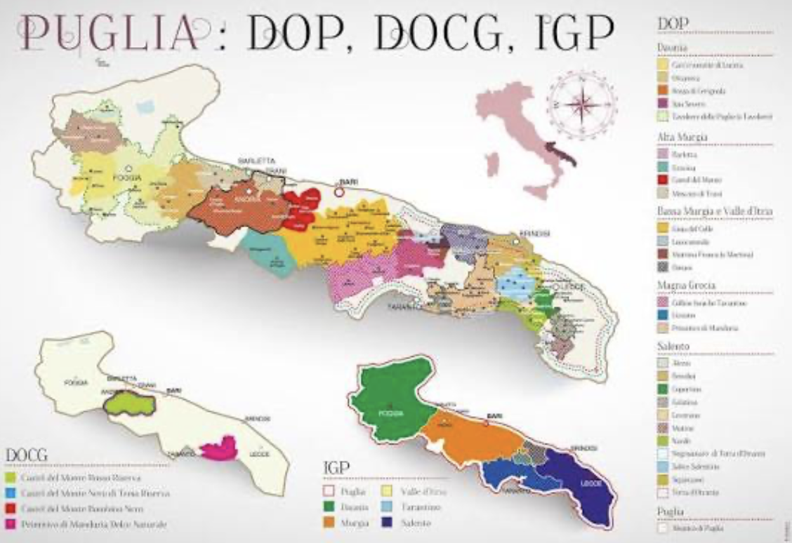 Carte vignoble des Pouilles | Cave chez Nathalie