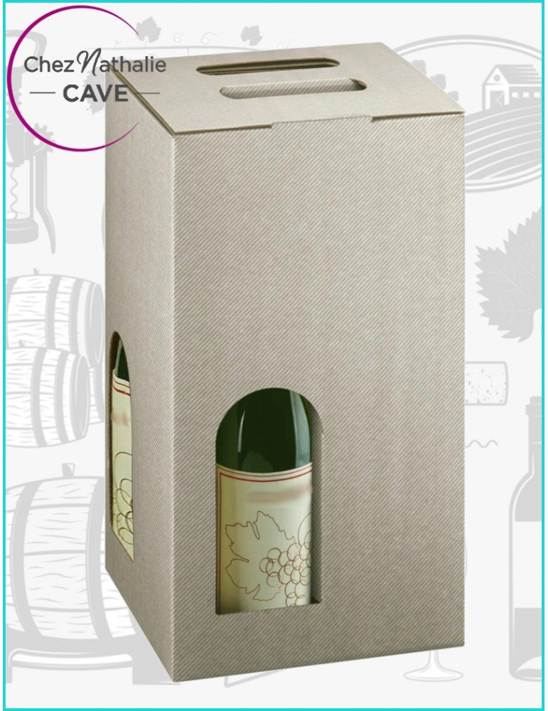 Boîte carton recyclable pour bouteille de vin, pratique pour stocker et transporter. Aménager une cave d'immeuble à portée de main.