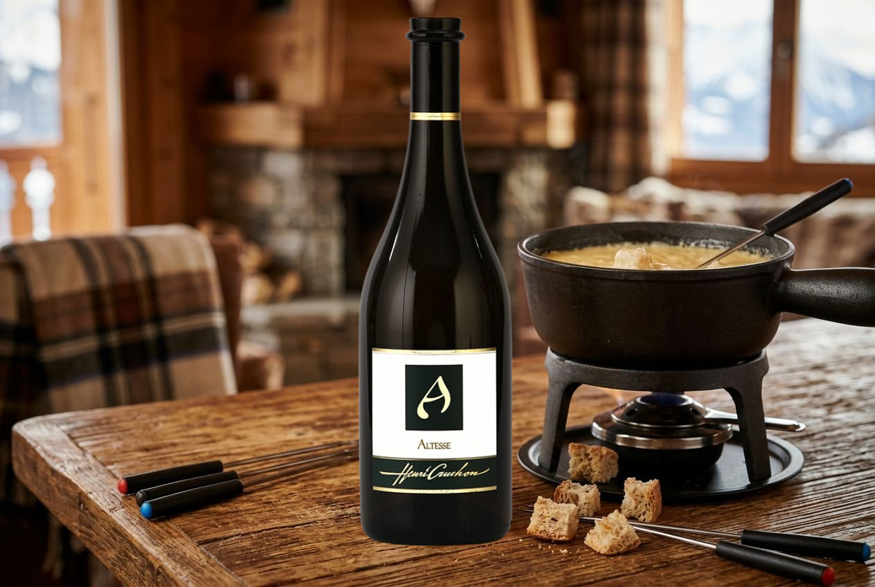Bouteille de vin rouge Altesse Henri Cruchon | Fondue fromage